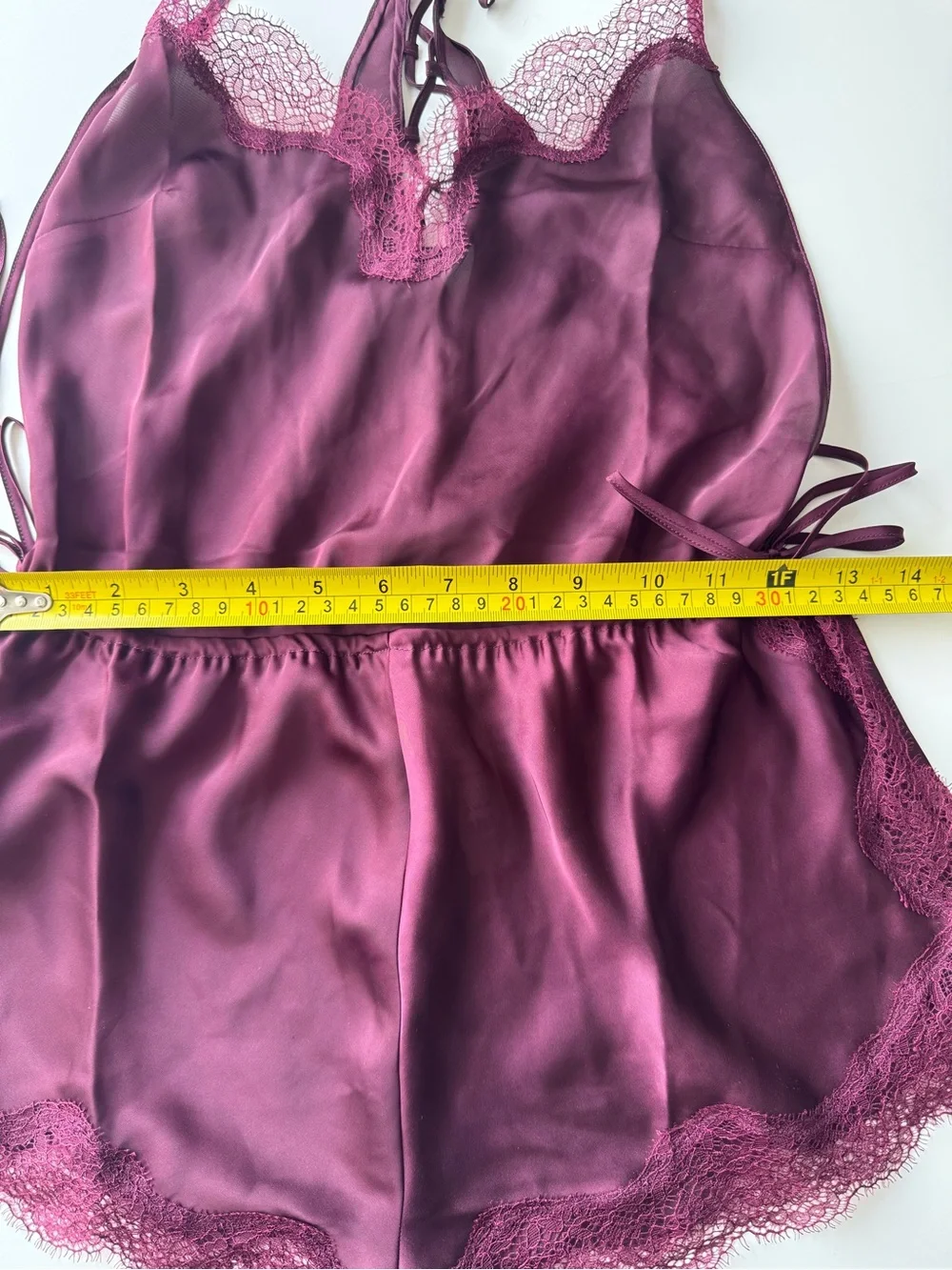 Victoria’s Secret Plum Satin Lace Teddy Romper XS NWT